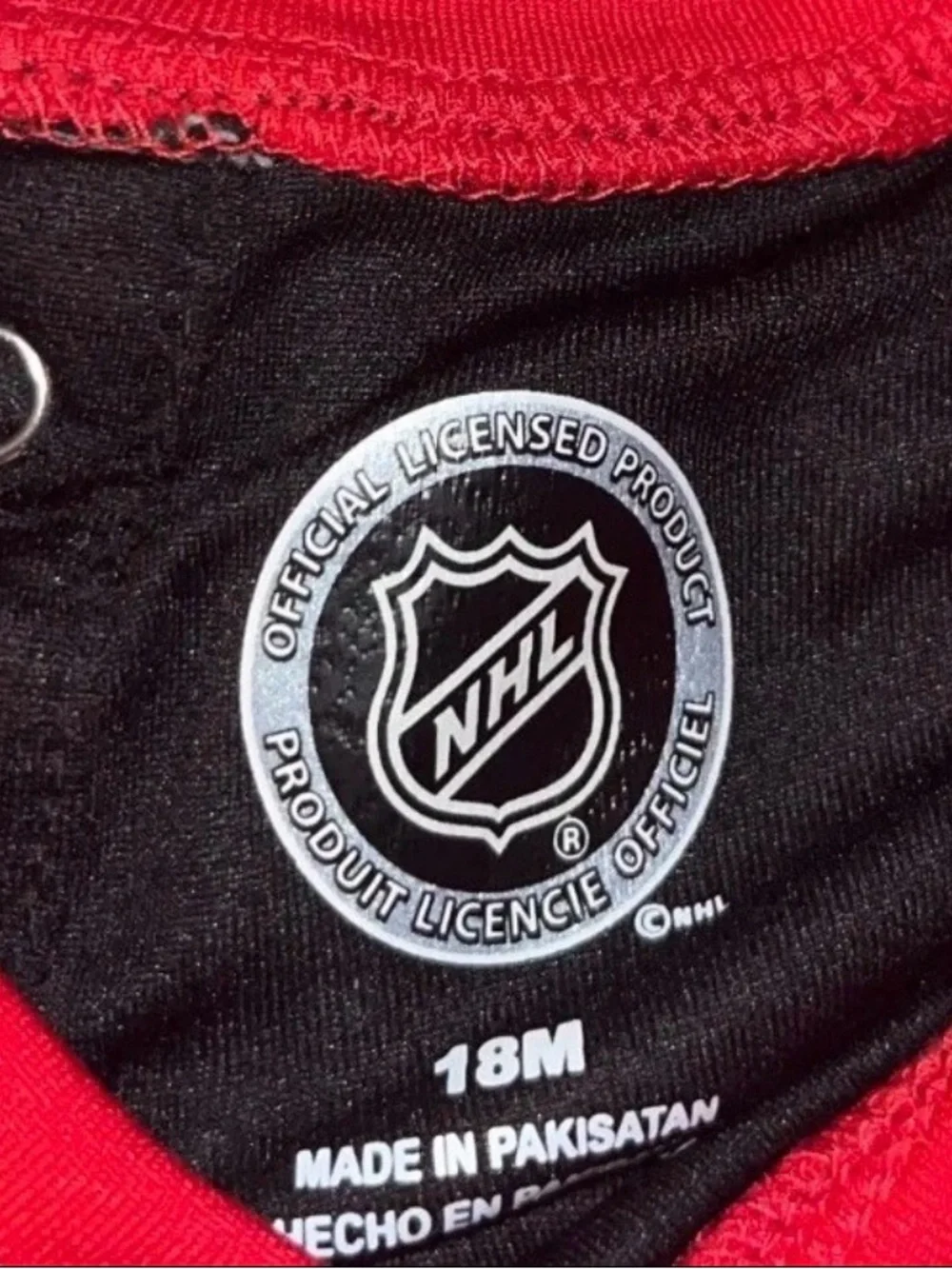 NHL Chicago Blackhawks Red & Black Kids One-Piece 18mos.